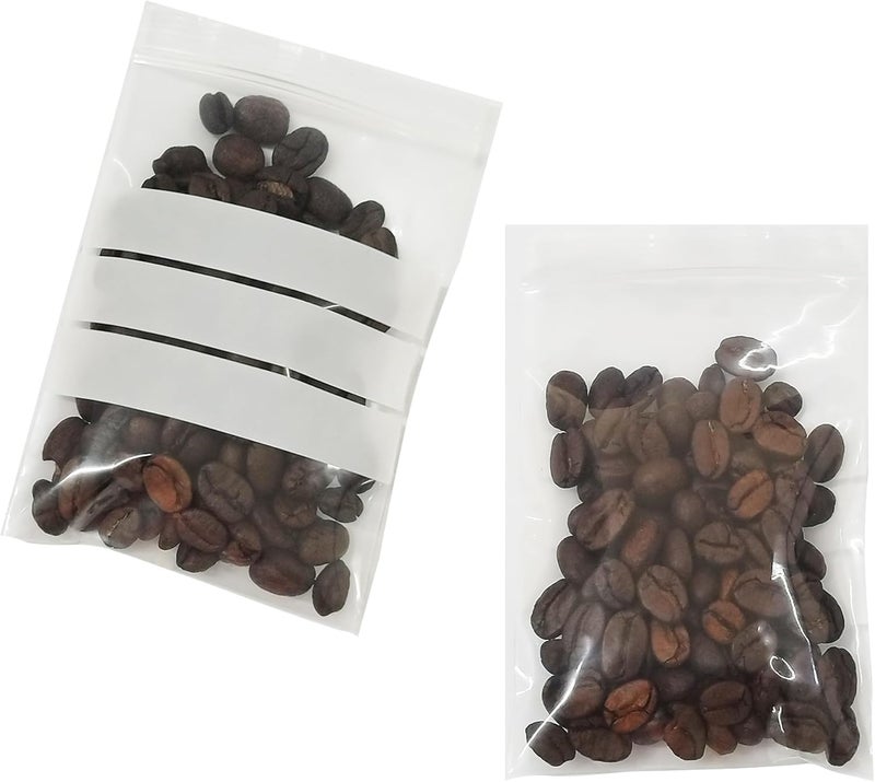 PABCK Clear Seed Envelopes Resealable (2.76x3.94 inch) Seeds Packets Small Plastic Bags for Spice Jewelry Parts Packaging with White Writable Block Self Seal Coins Envelope Garden Flower Organizer - Image 2